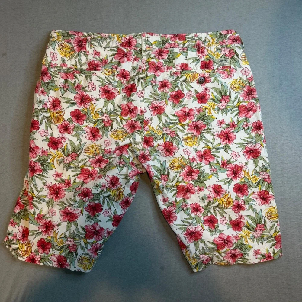 Denim & Supply Ralph Lauren Mens 32 Tropical veg Floral Chino Shorts Pink